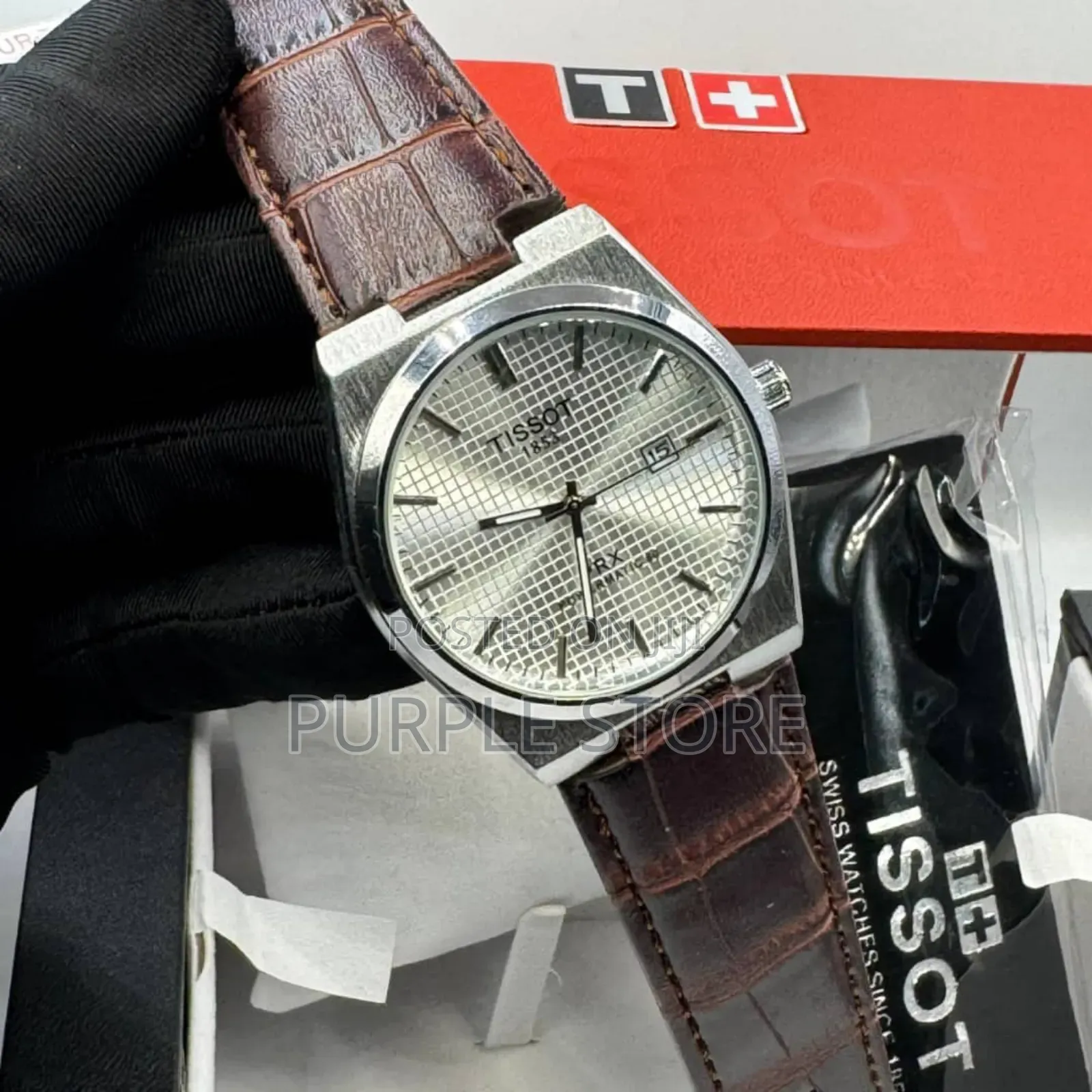 Tissot PRX Brown Leather Wristwatch