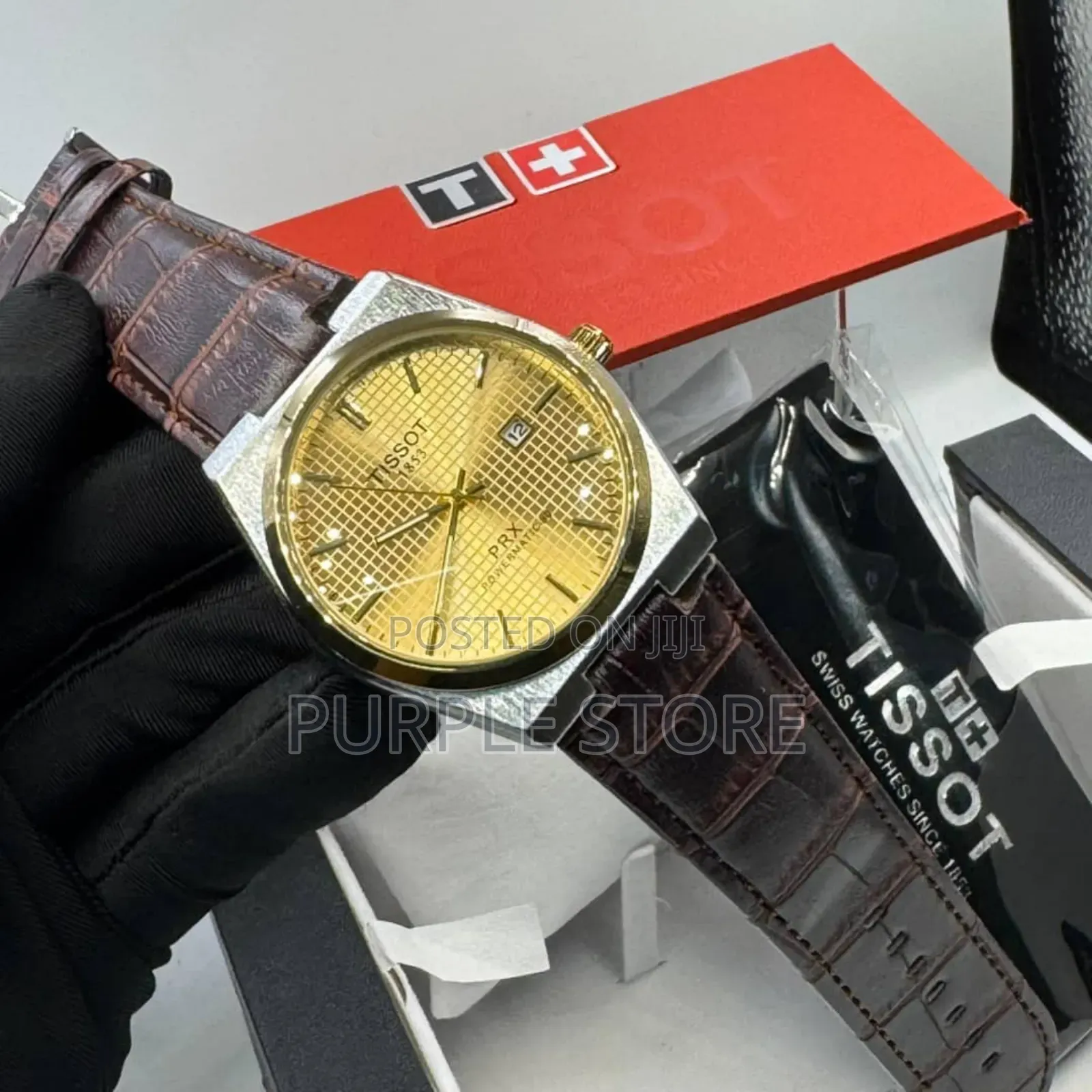 Tissot PRX Brown Leather Wristwatch