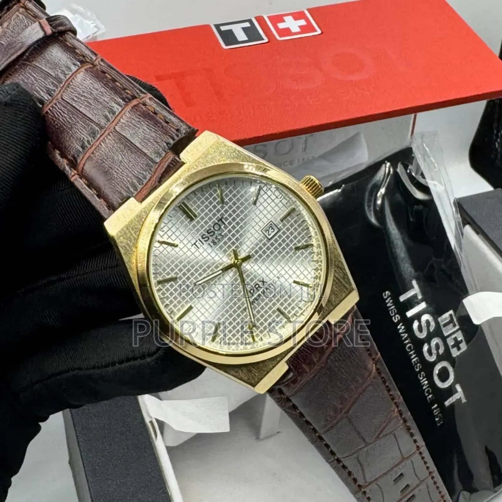 Tissot PRX Brown Leather Wristwatch