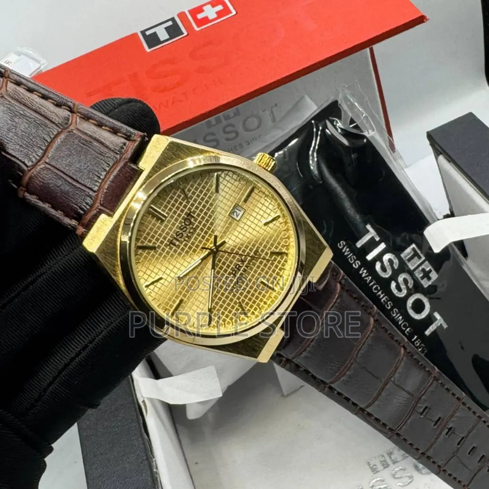 Tissot PRX Brown Leather Wristwatch
