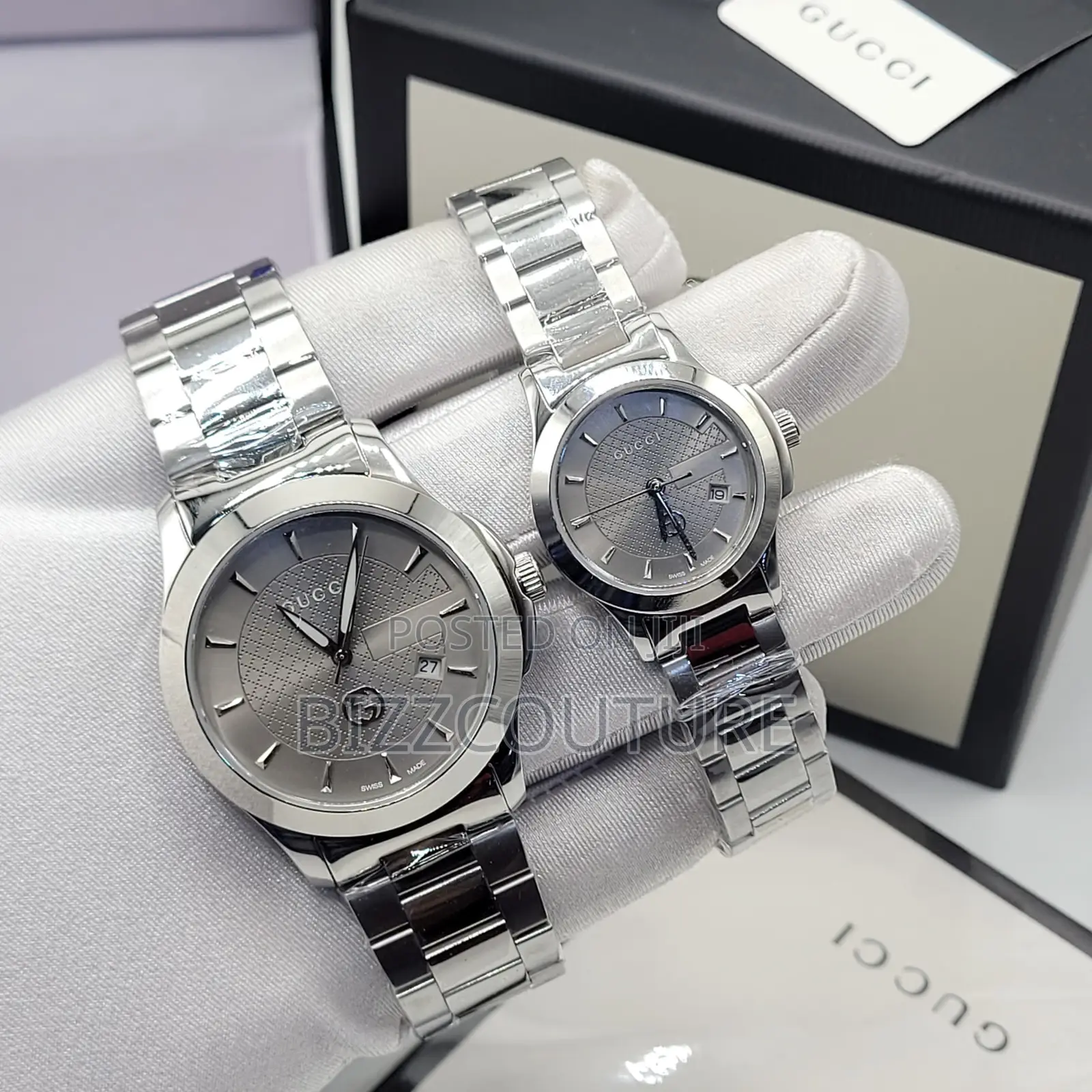 Original Gucci Silver and Gold Color Selection Chain Watch