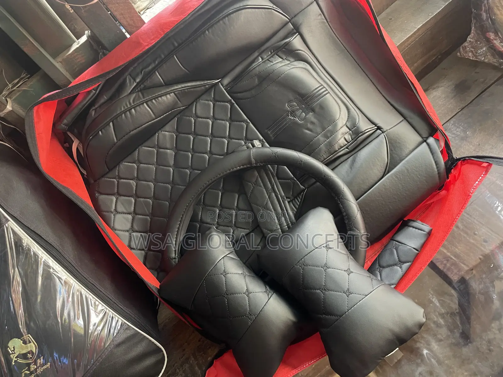 Executive Black Car Seat Leather Cover
