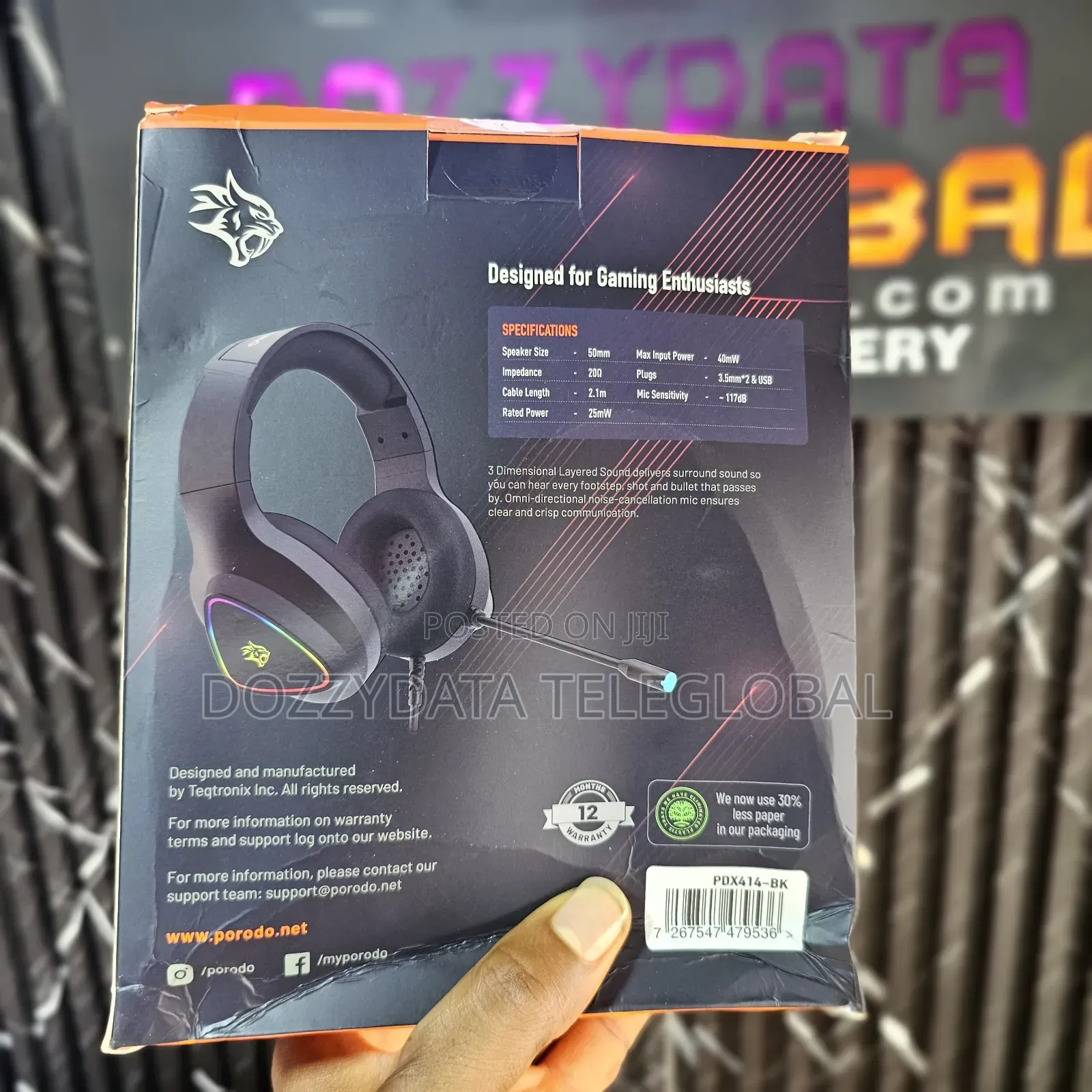 Porodo Gaming Pdx414 Wired E-Sports High Definition Gaming