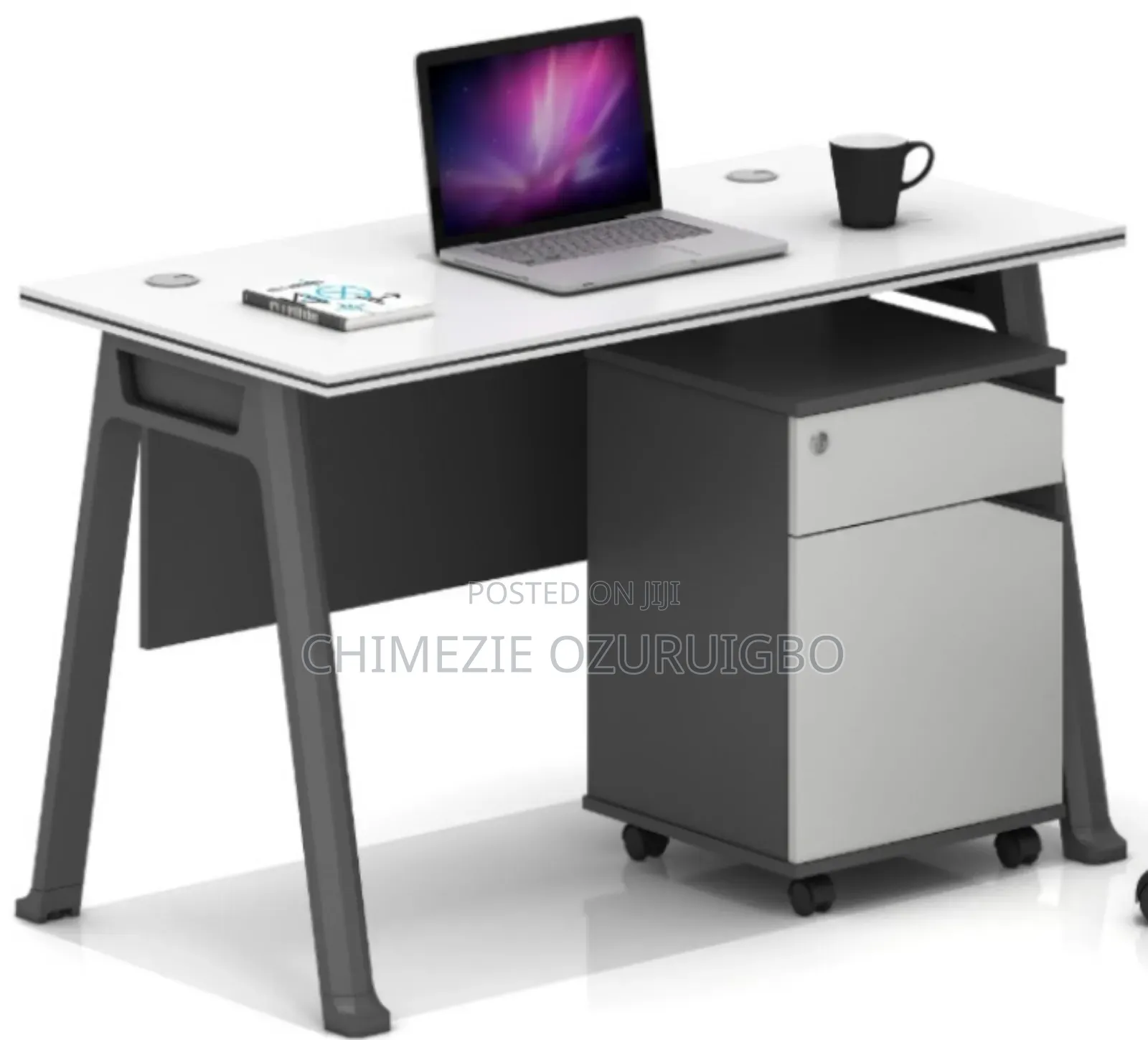 1.2 Meters White and Gray Office Table