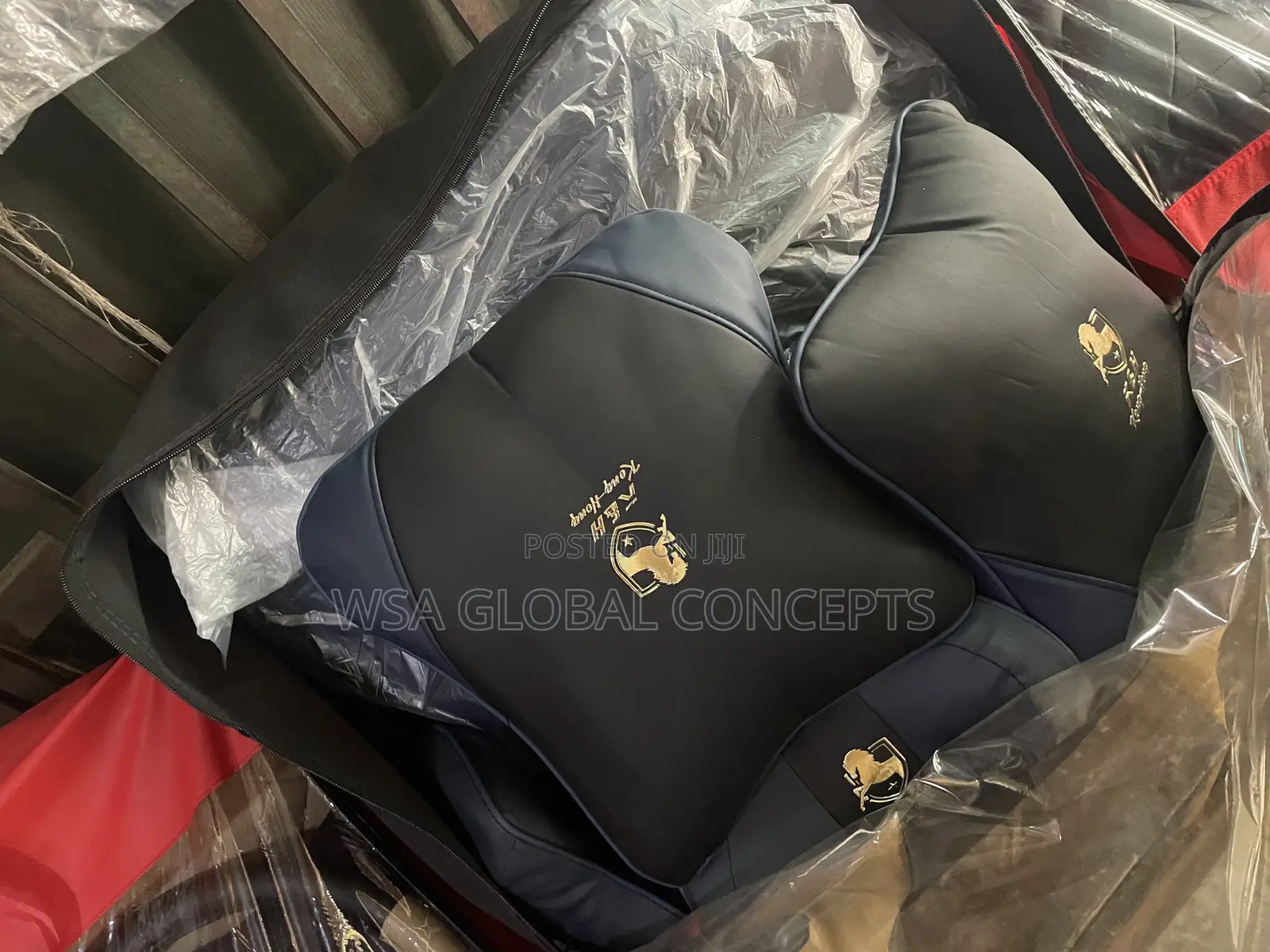 Executive Leather Car Seat Cover Black/Blue