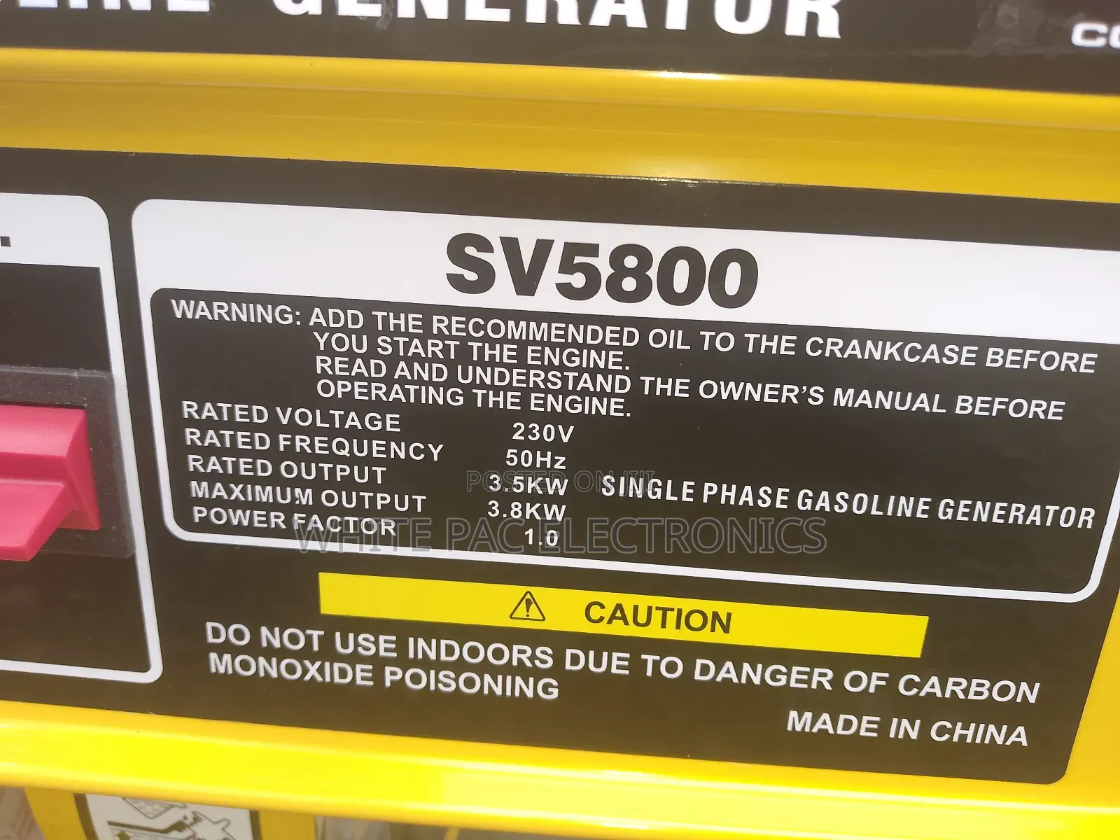 Elepaq Constant 3.5kva Manual Start > Ec5800cx 100% Copper