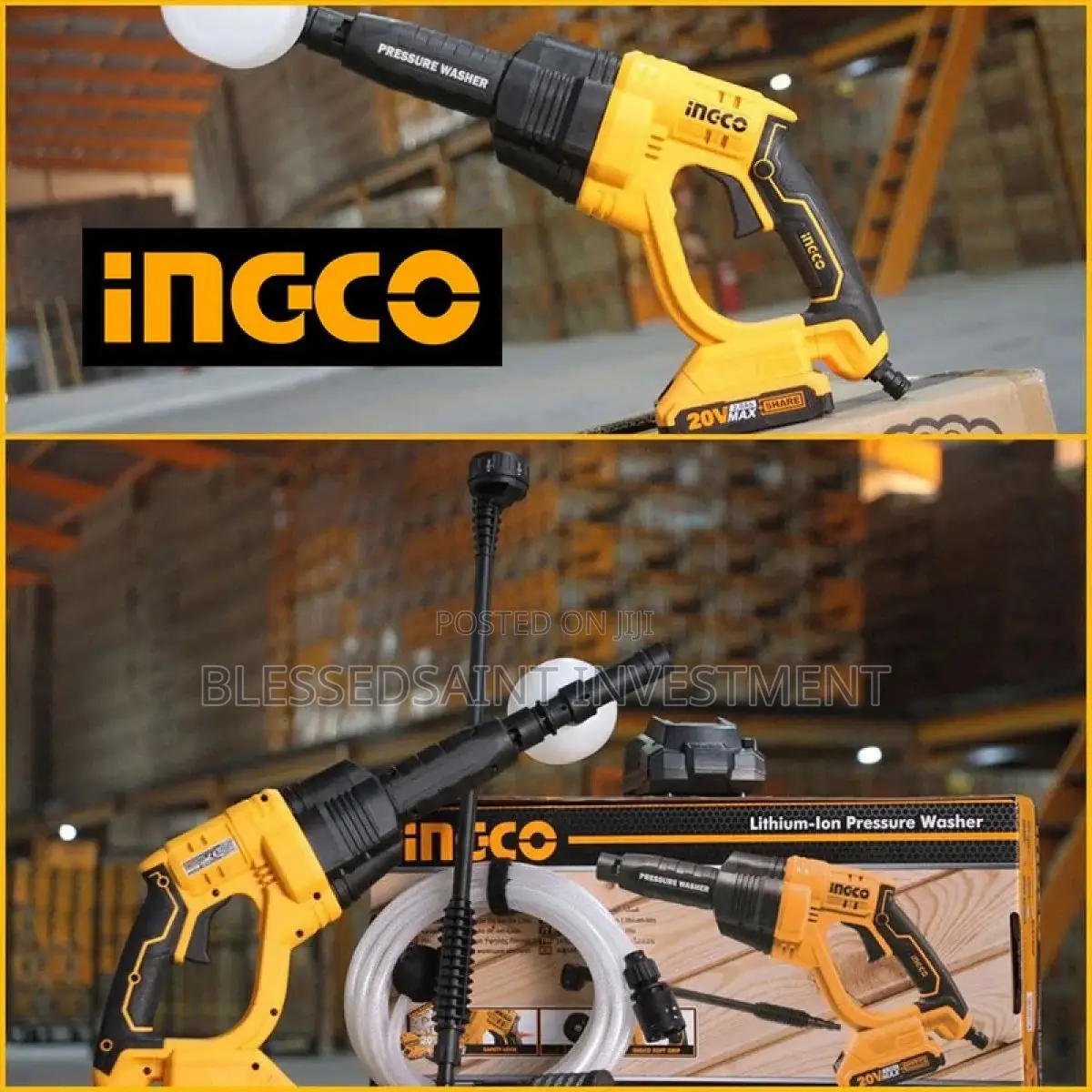 Ingco Cordless Pressure Washer 20volts