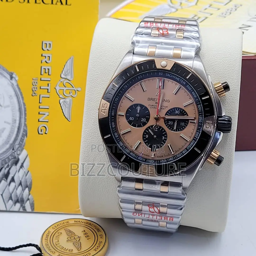 Original Breitling 1884 Chronograph Silver Chain Watch