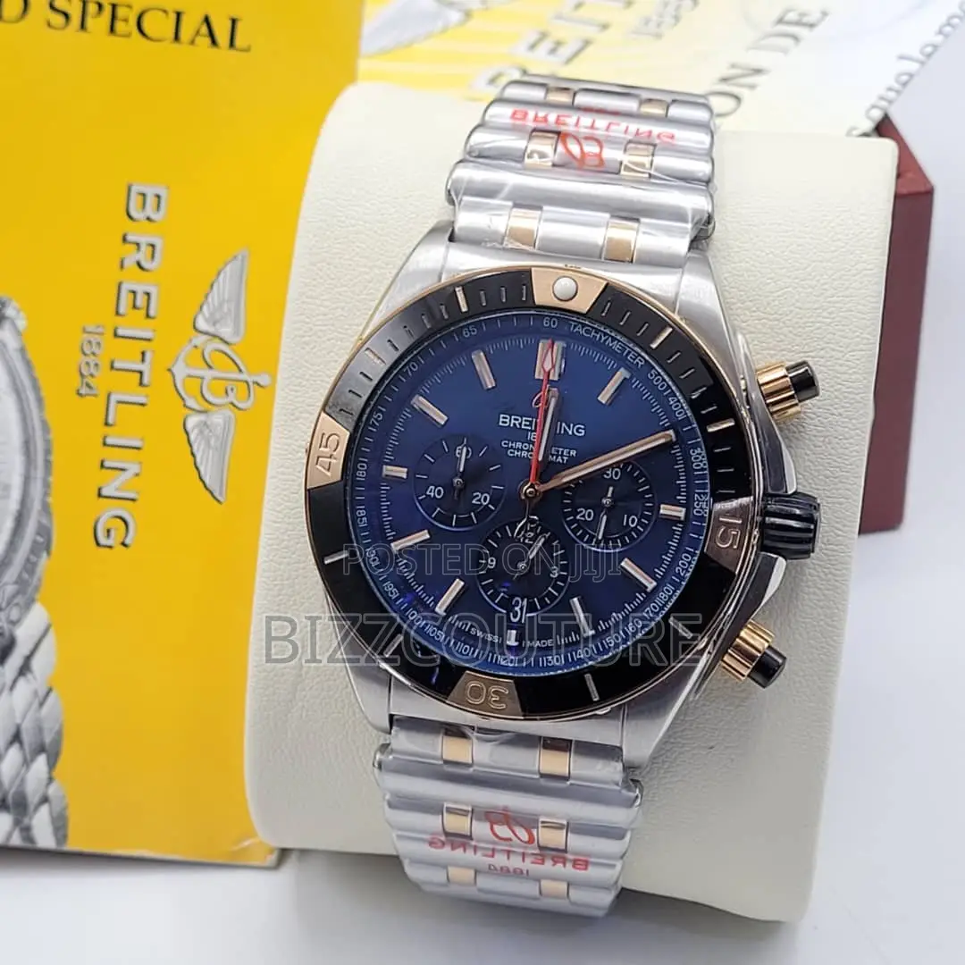 Original Breitling 1884 Chronograph Silver Chain Watch