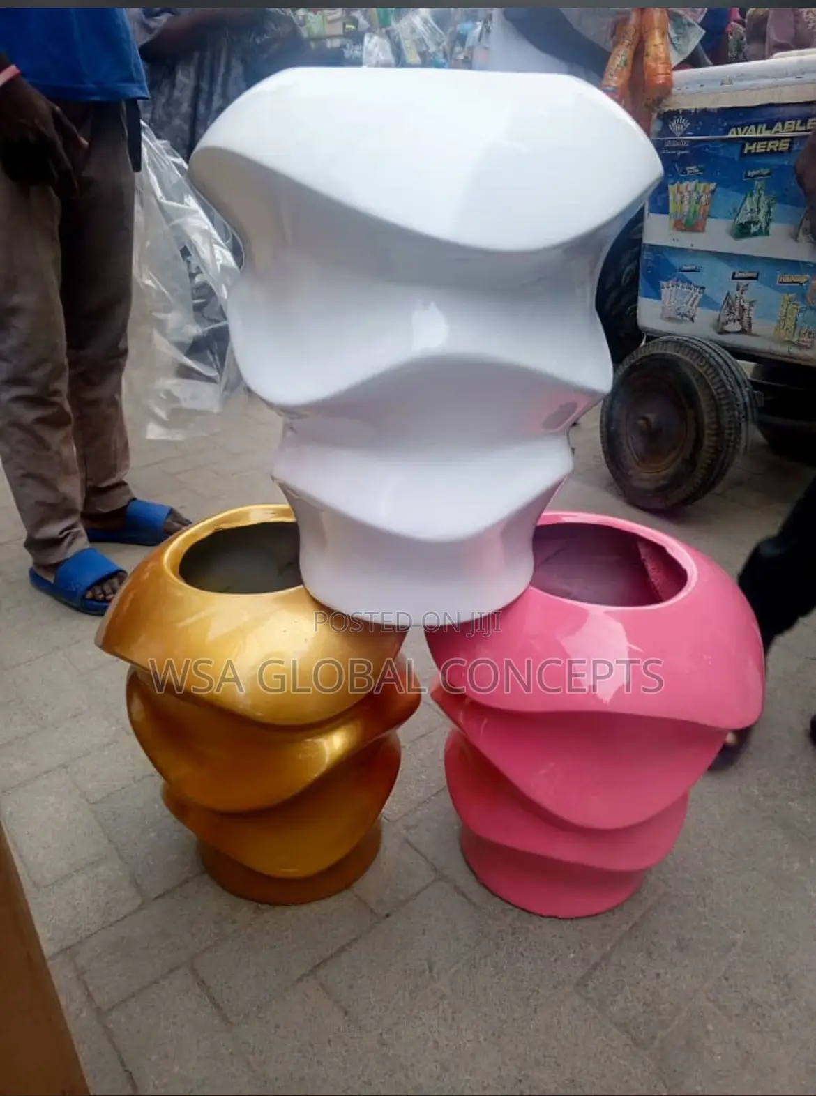 Spiral Vase Fiberglass Flower Pots