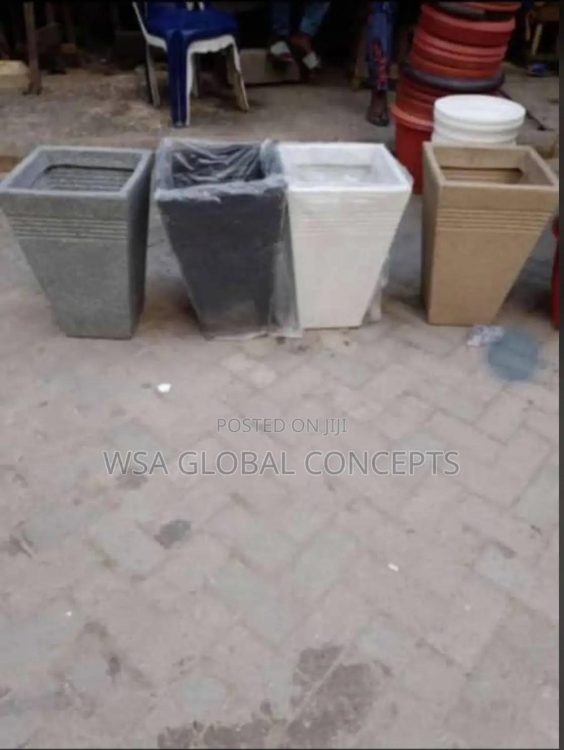 Hexagon Shape Fiber Plastic Flowers Pot