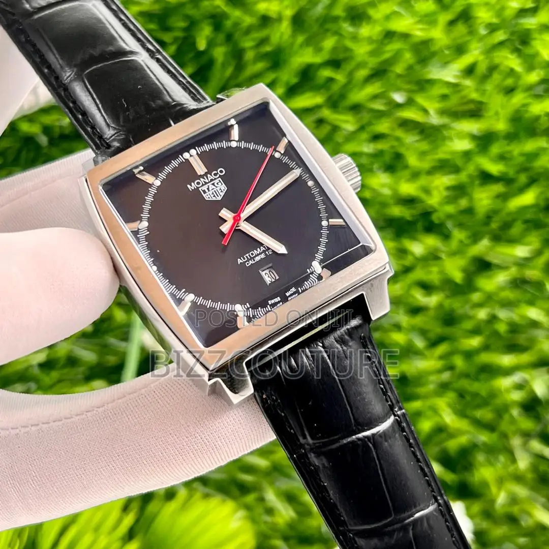 Original Monaco Tag Heuer Black and Blue Leather Watch