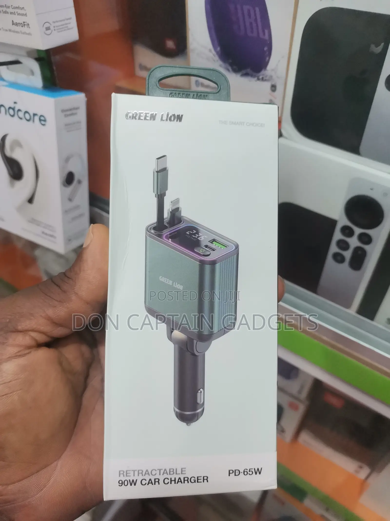 Green Lion 90W Car Charger Retractable