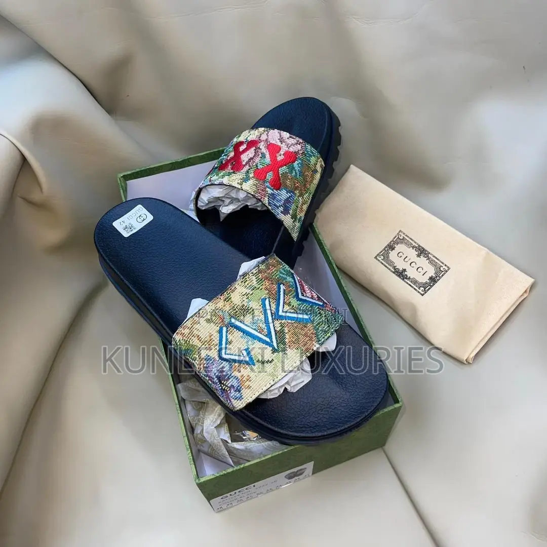 Original New Gucci Leather Slides Collection