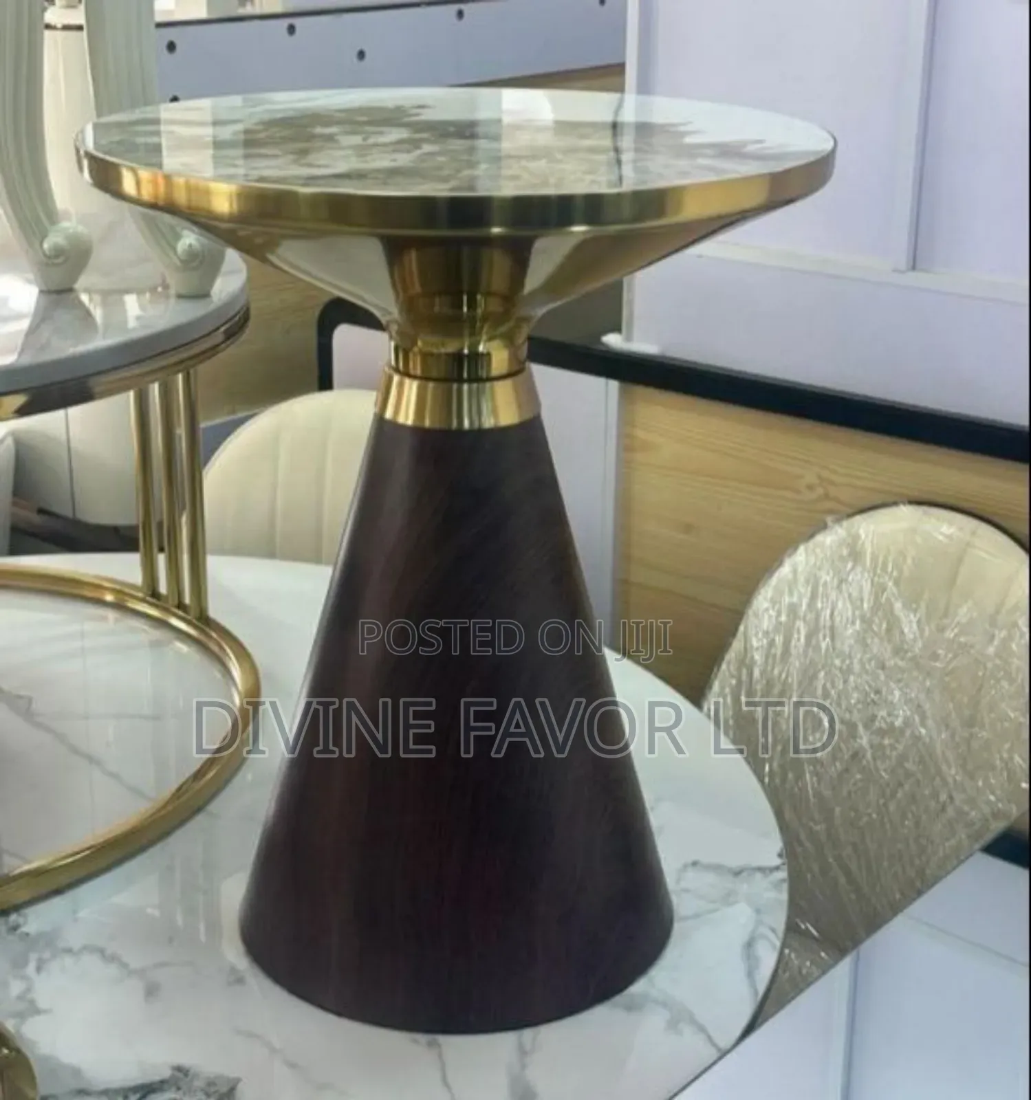 Imported Marble Side Stool.