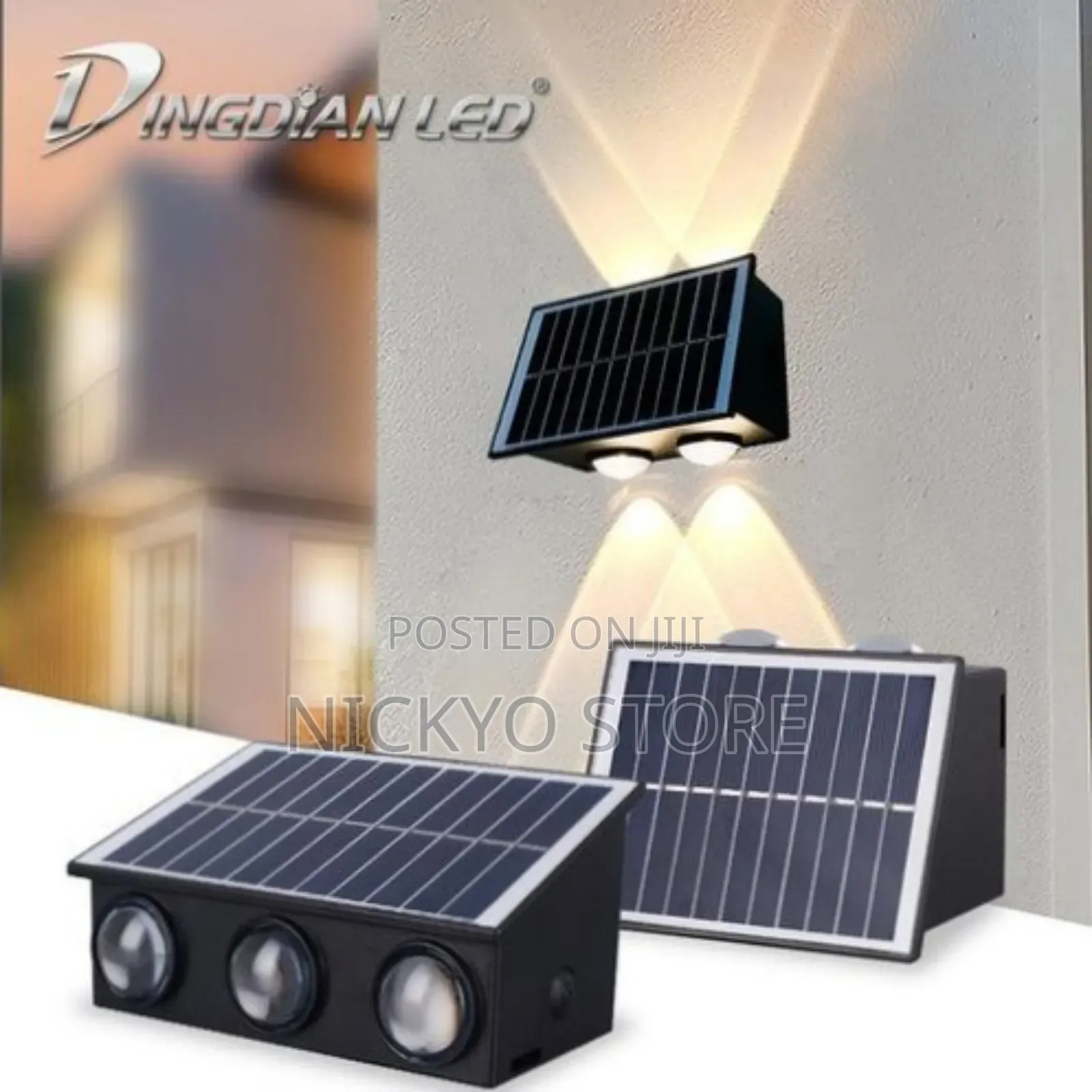 Solar Wall Three Face Fence Light
