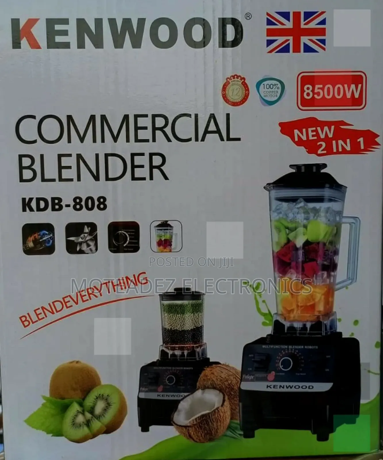 Kenwood 2.5l 9500w  Copper Coil Commercial Blender, Crusher/Grinder