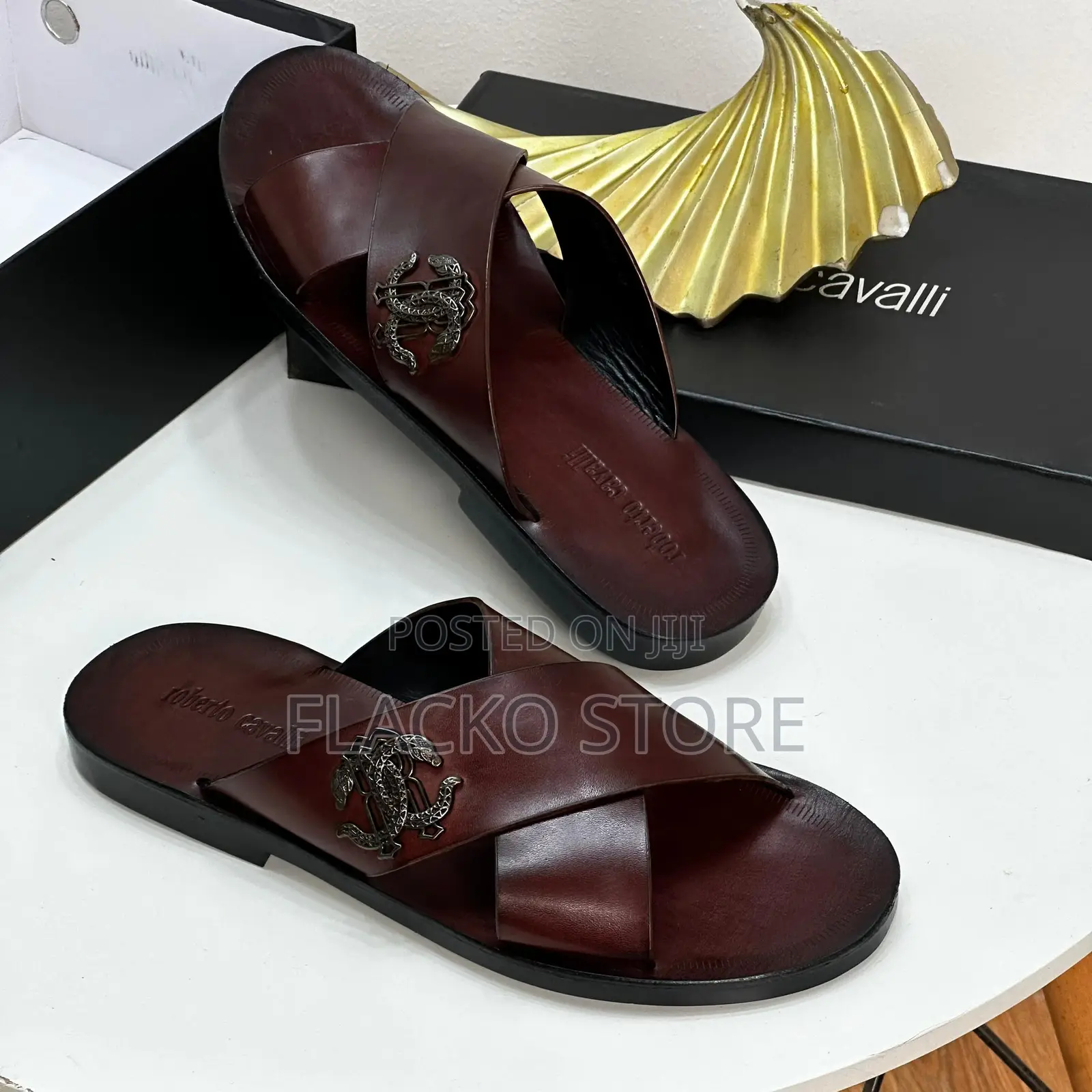 Original Roberto Cavalli Leather Slippers