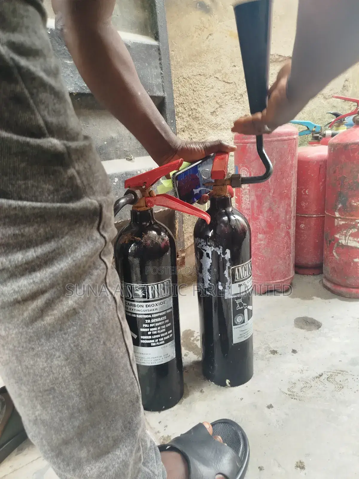 Refilling Fire Extinguisher in Lekki