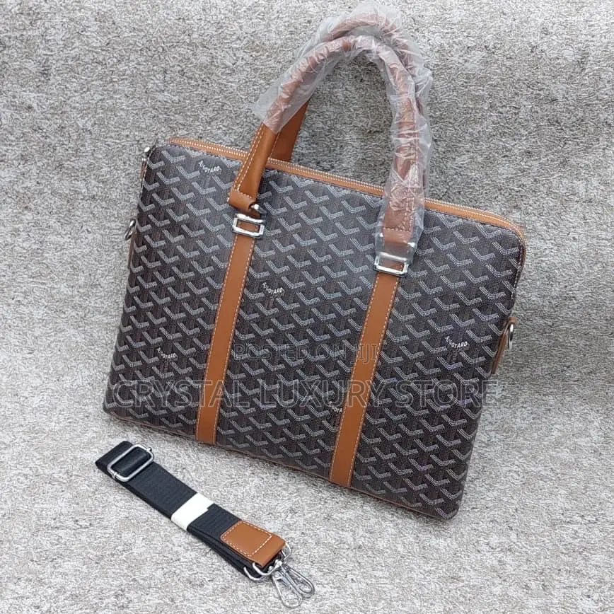 Mont Blanc Quality Luxury Men Genuine Leather Laptop Bag