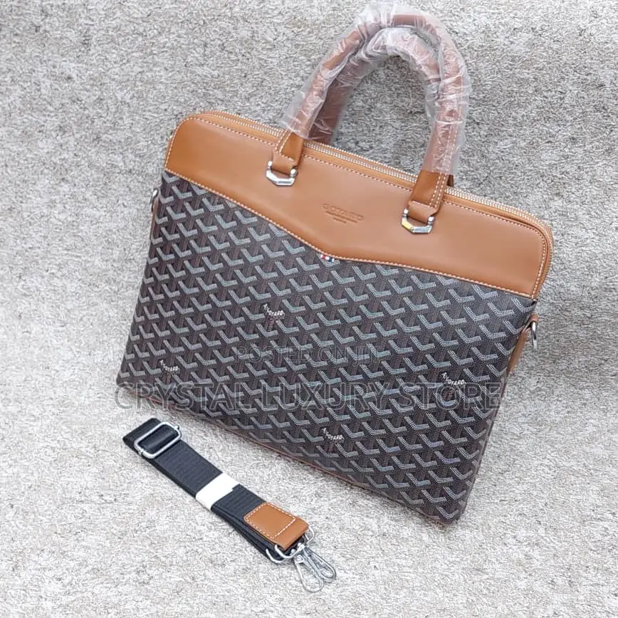 Mont Blanc Quality Luxury Men Genuine Leather Laptop Bag