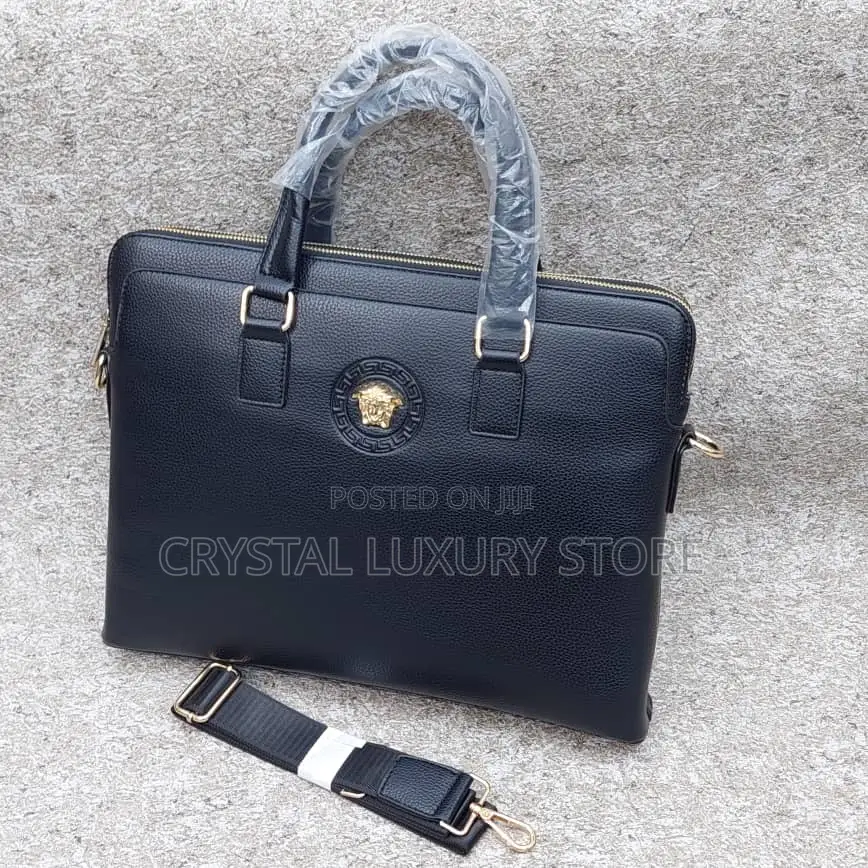 Versace Quality Luxury Men Genuine Leather Laptop Bag