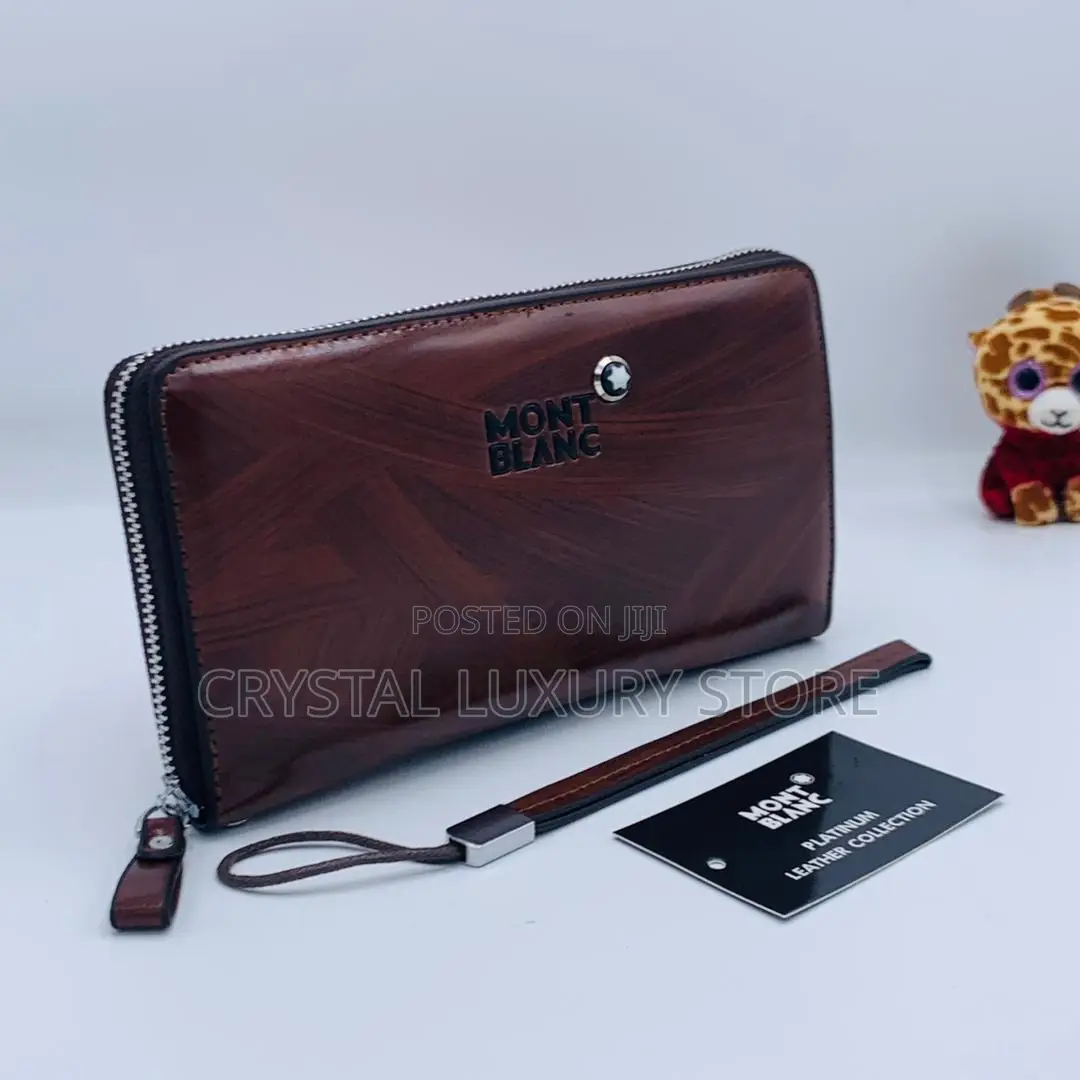 Mont Blanc Quality Luxury Men Genuine Leather Purse