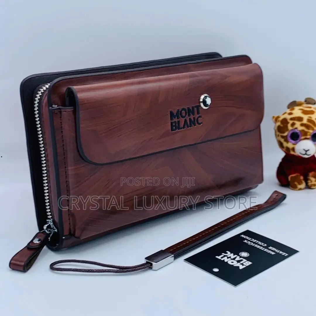 Mont Blanc Quality Luxury Men Genuine Leather Bag
