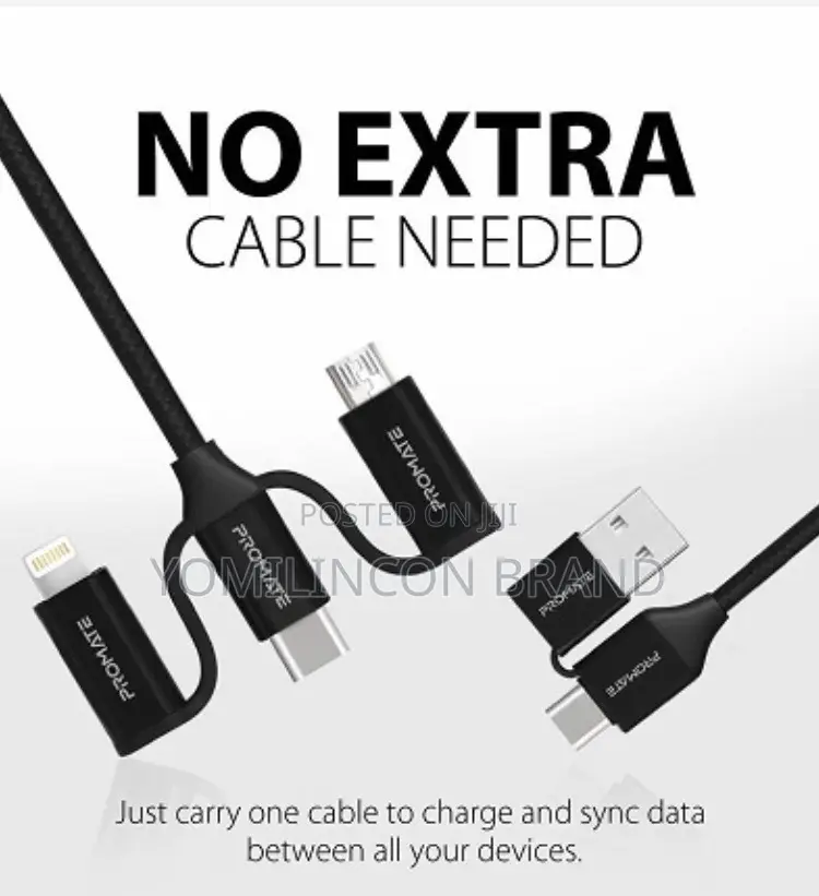 Promate Pentapower 6-in-1 Hybrid Multi-Connector Cable