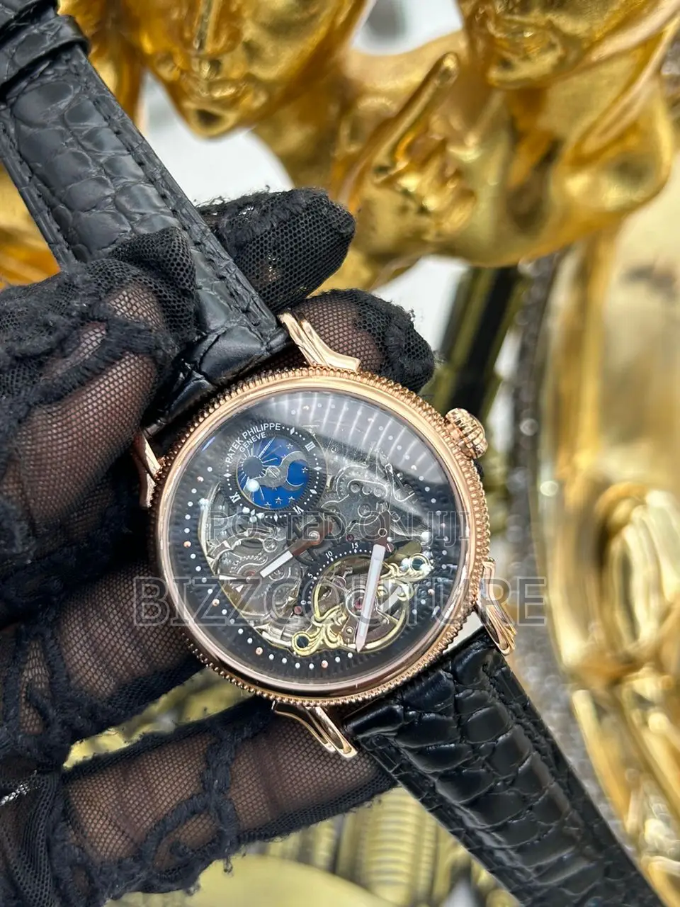 Original Patek Philippe Geneve Mechanical Blue Leather Watch