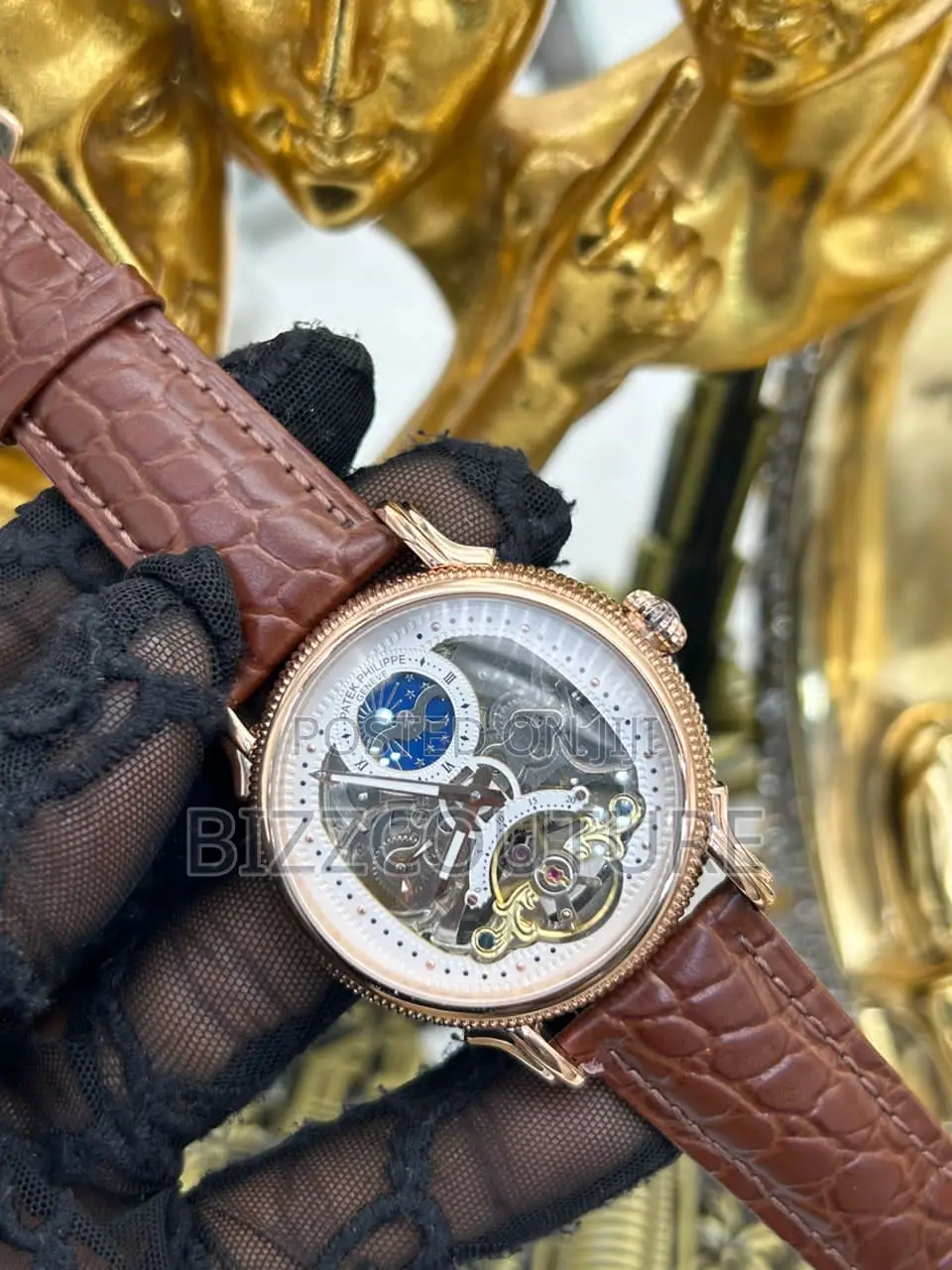 Original Patek Philippe Mechanical Genev Brown Leather Watch