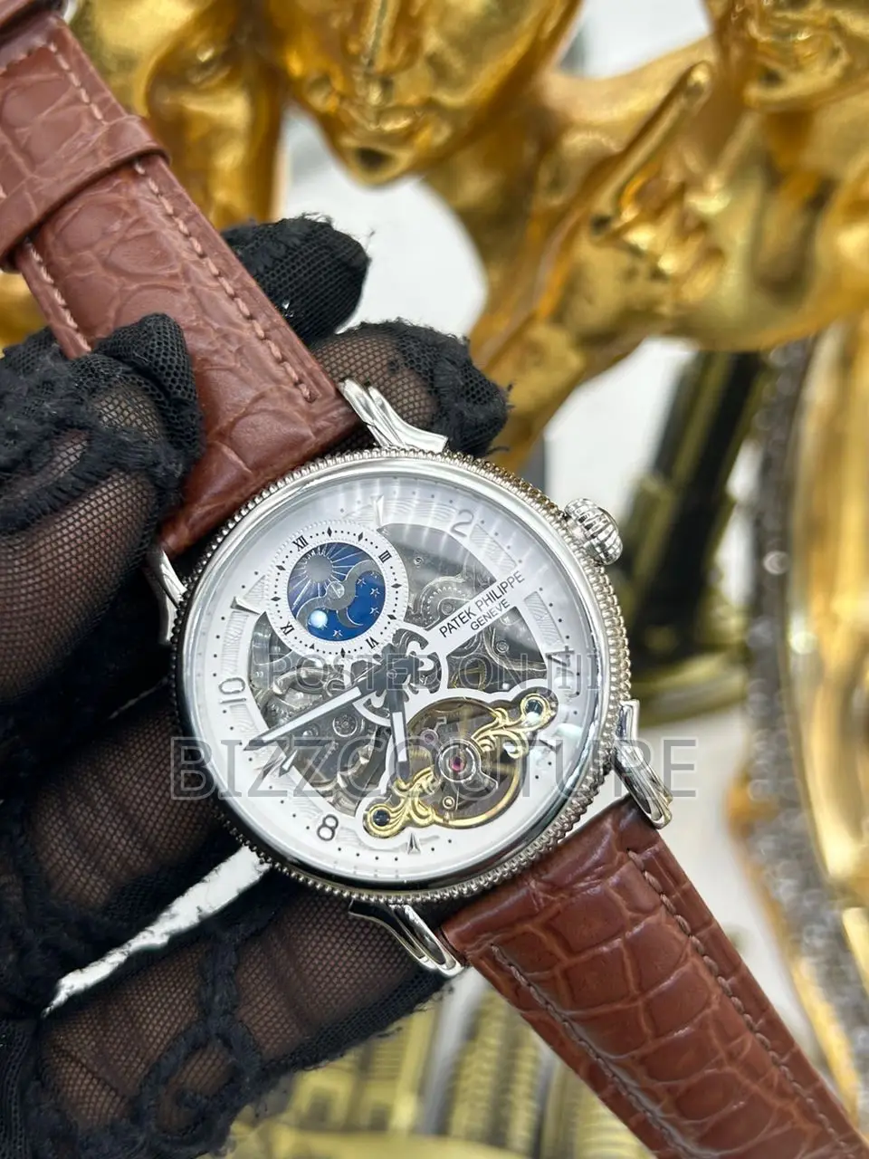 Original Patek Philippe Mechanical Genev Brown Leather Watch