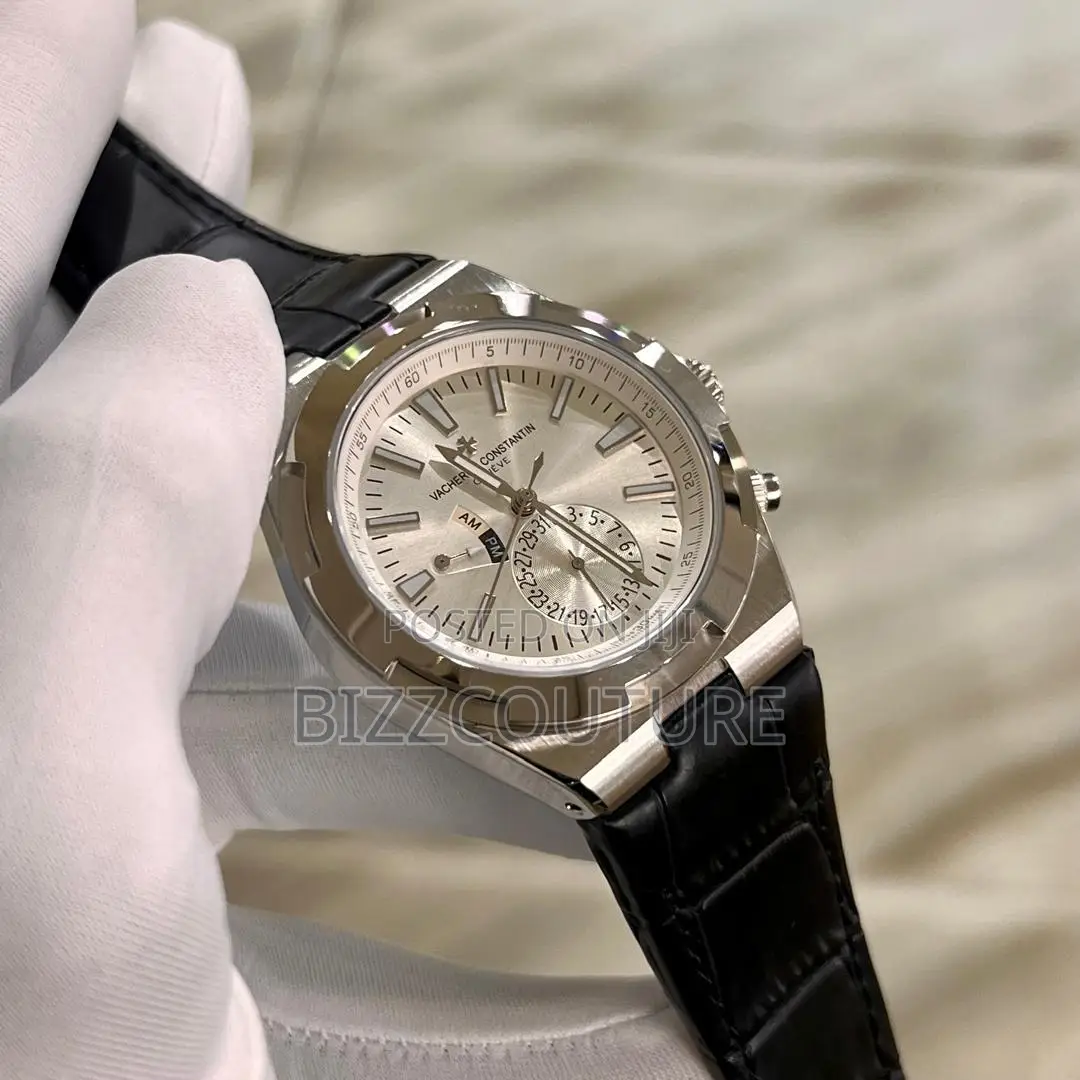 Original Vacheron Constantin Chronograph Black Leather Watch