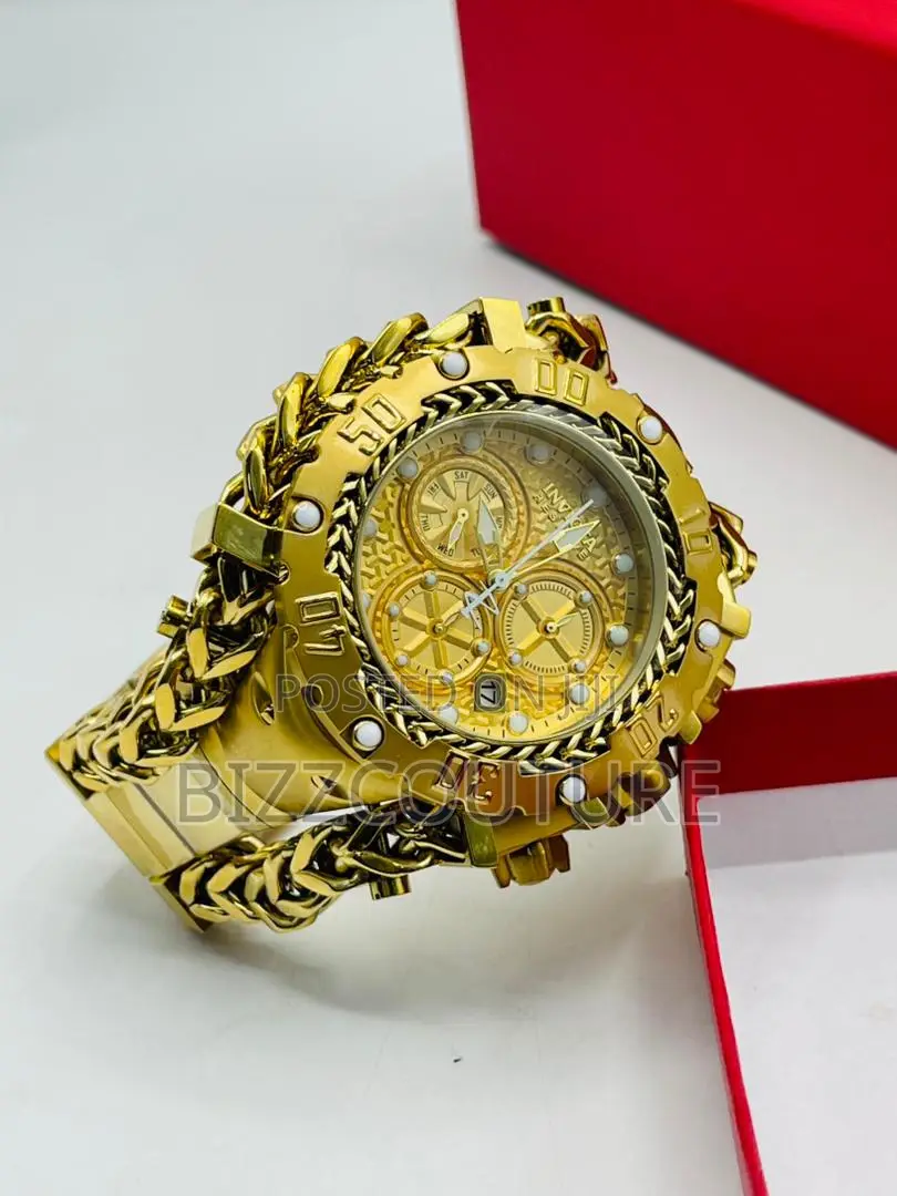 Original Invicta Chronograph Gold and Silver Chain Watch