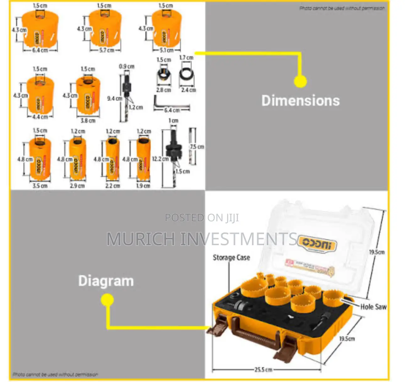 Bi-metal Hole Saw 12pcs/Set With Case