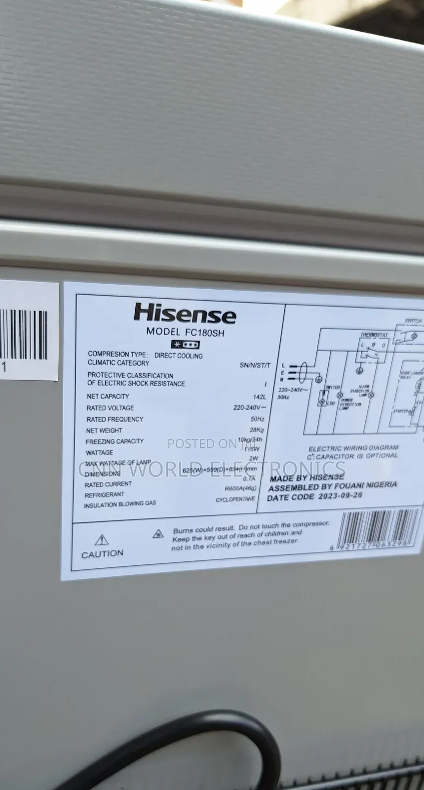 Hhisense 142L Chest Freezer Faster Cooling Energy Saving