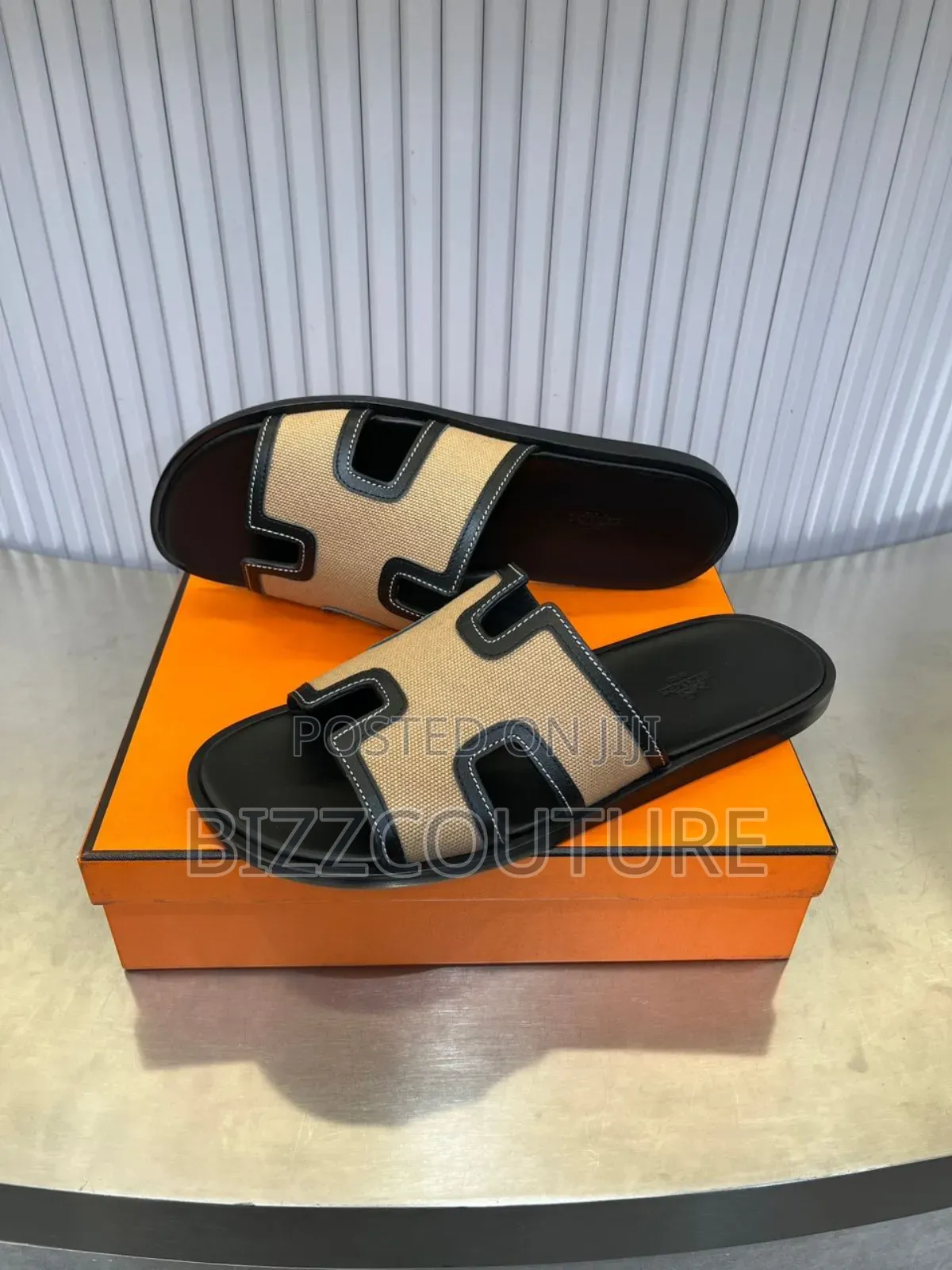 Original Hermes Leather Slippers Available in Store