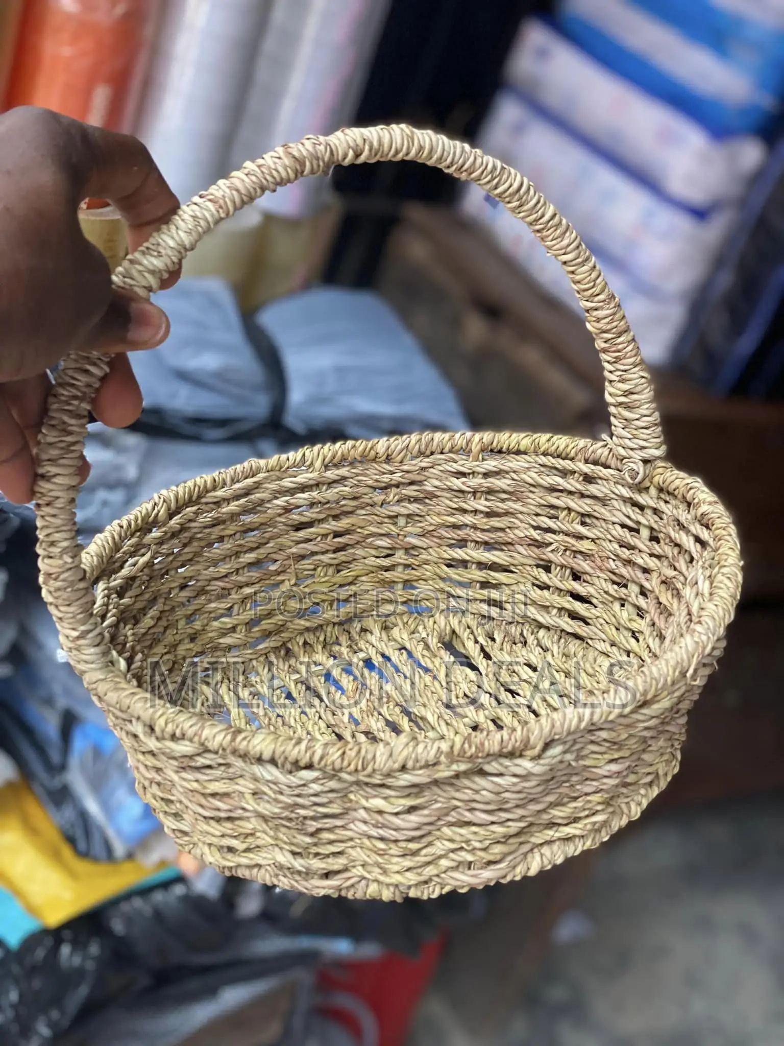 Mini Round Rattan Fruits Straw Basket