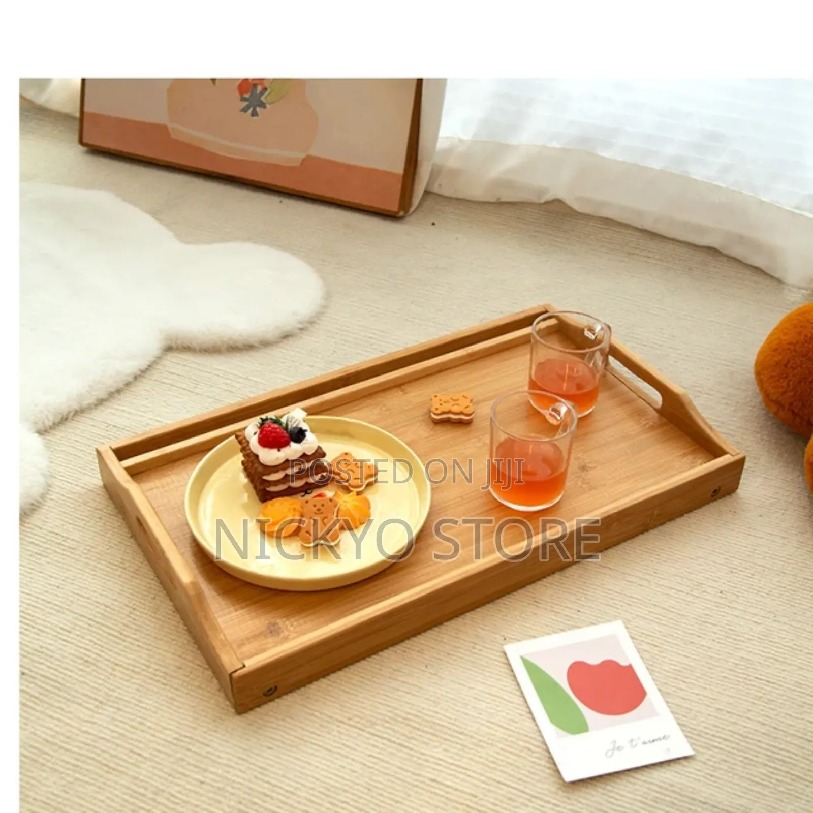 Portable Bamboo Bed Tray Table With Foldable Legs