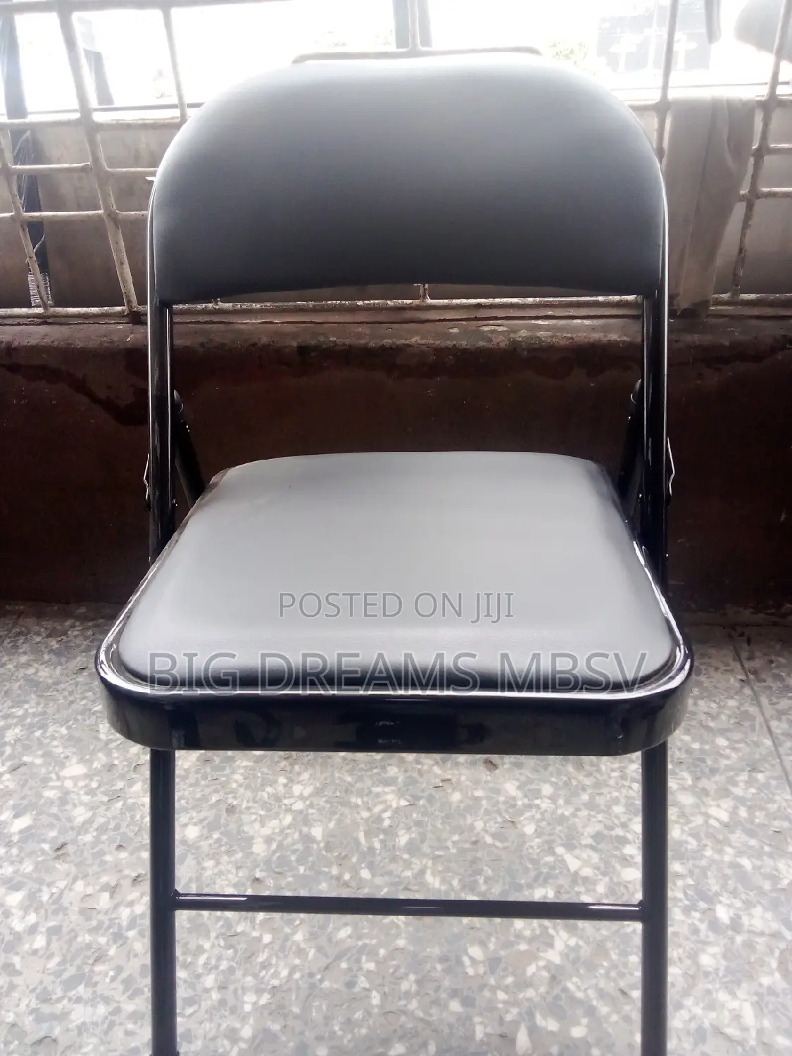 Iron Leather Folding Chair
