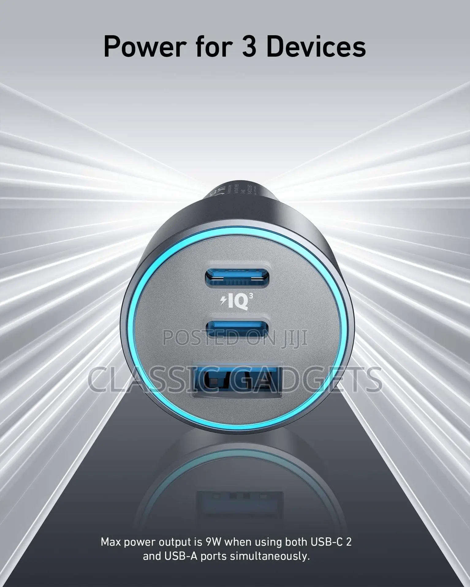 Anker 67w Powerful Tripple-Port Car Charger