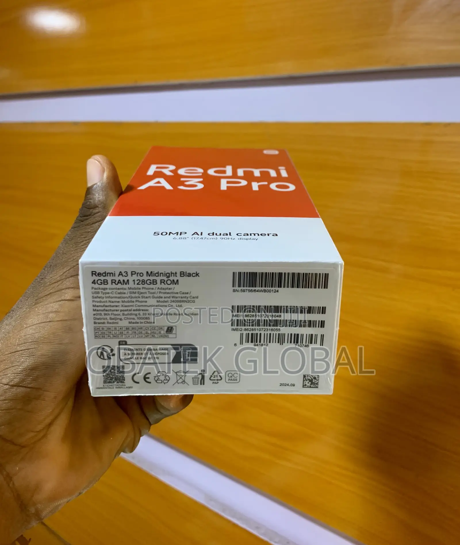 New Xiaomi Redmi A3 128 GB Black