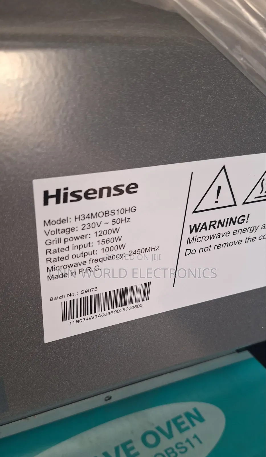 Hisense 34L Inverter Microwave Oven Grill Digital Display