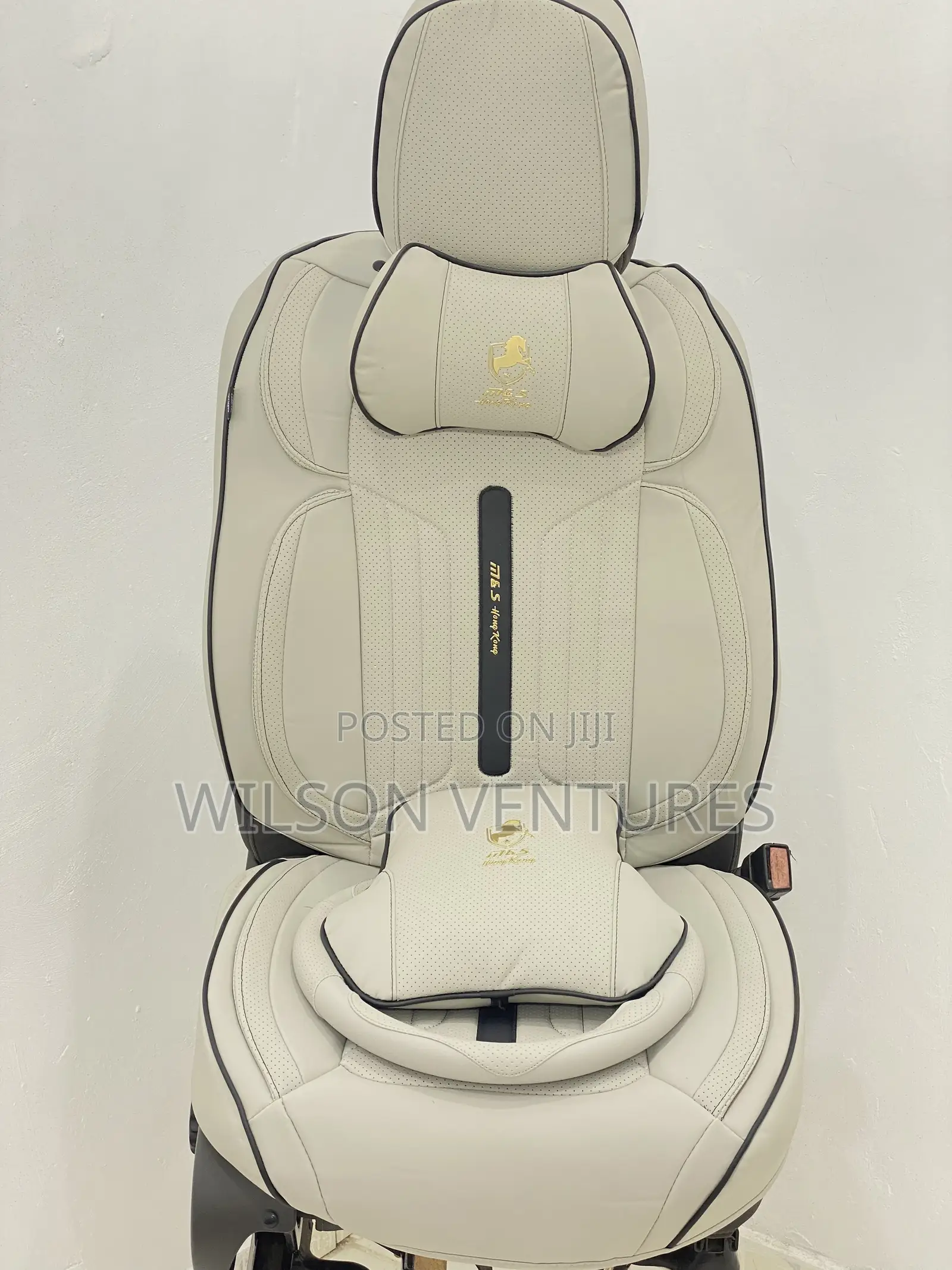 Plain Gray Color Leather Car Seat Cover