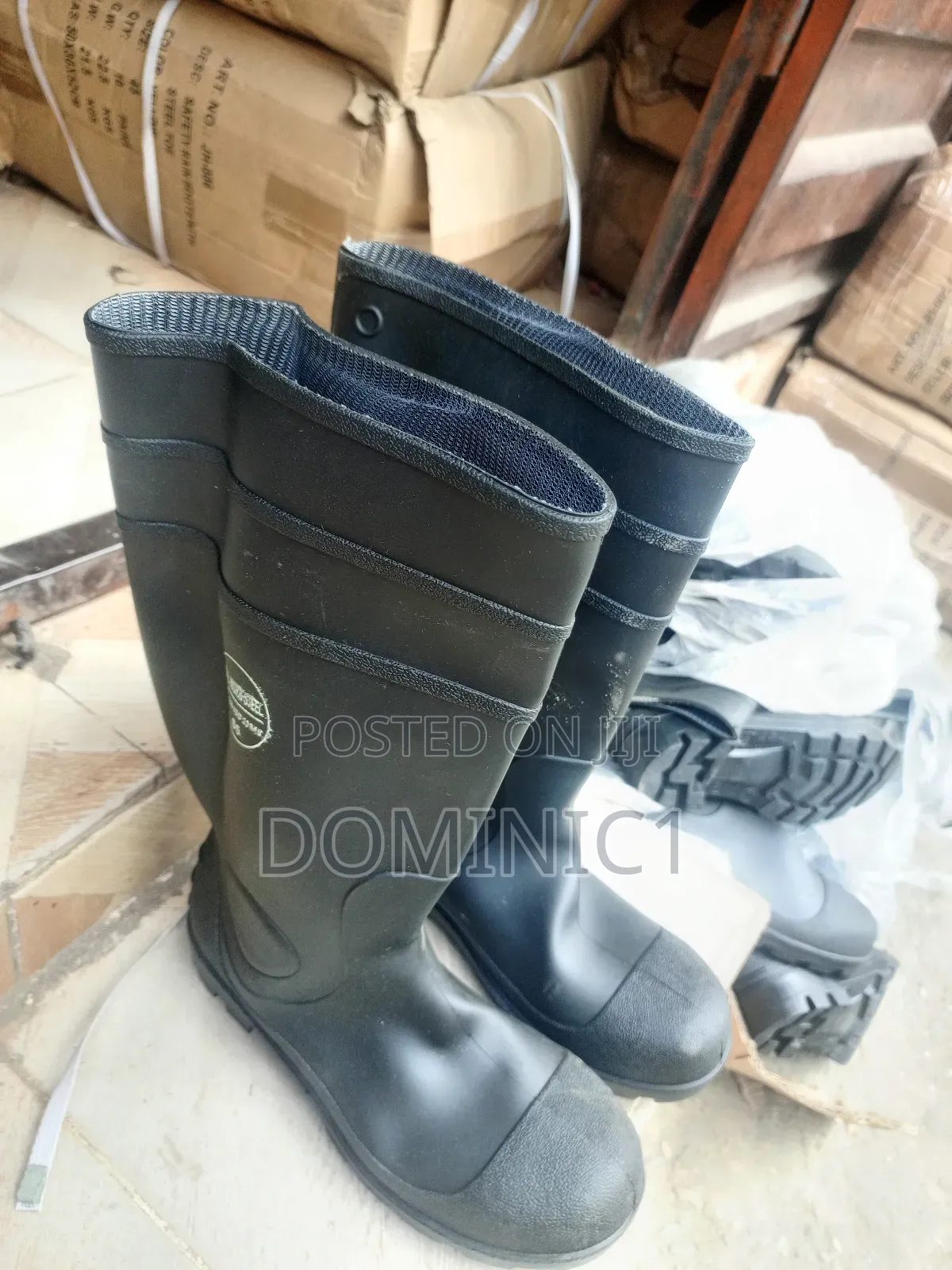 Black Safety Rain Boot