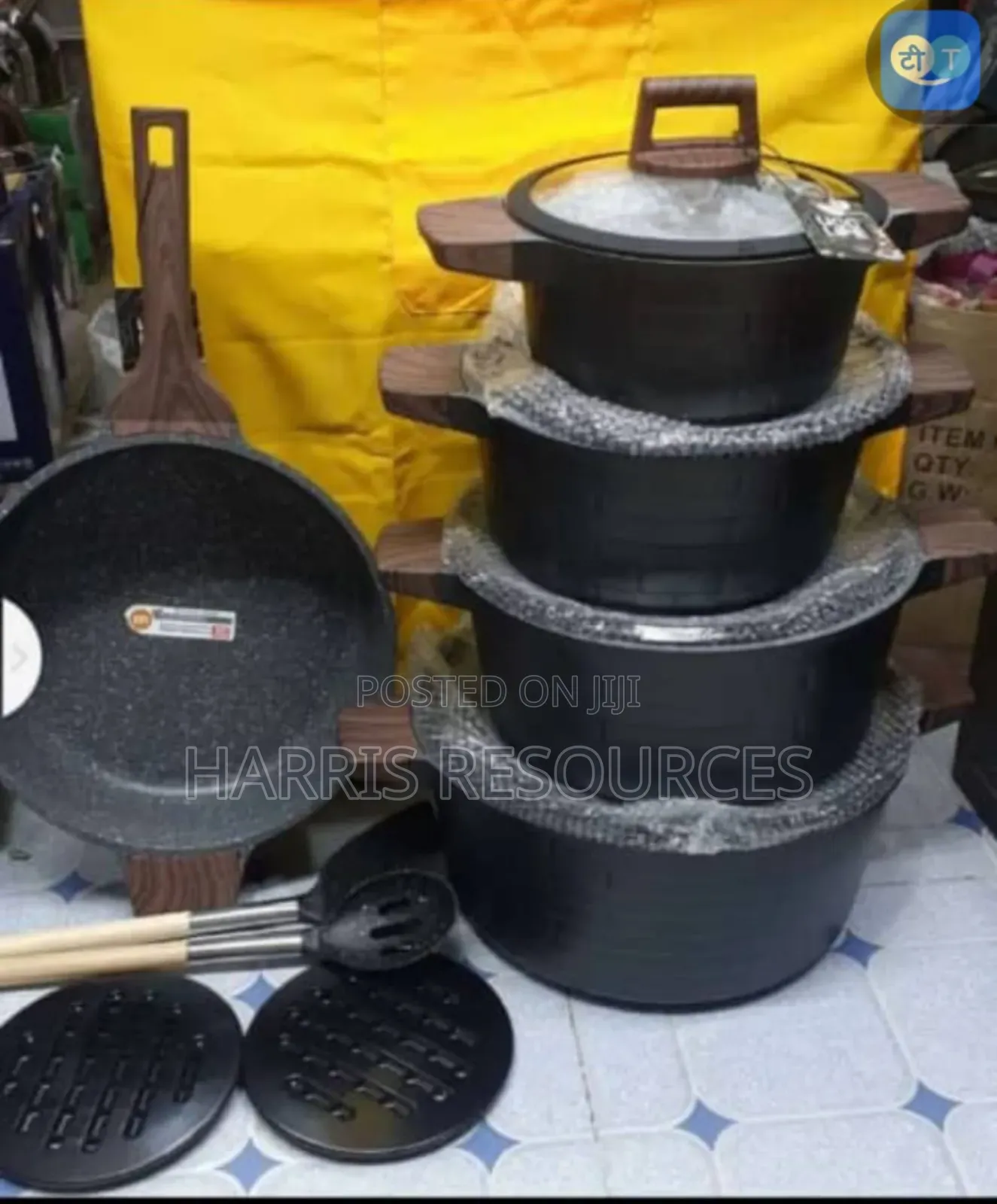 5 Granite Die Caste Non Stick Pot With Frying Pan