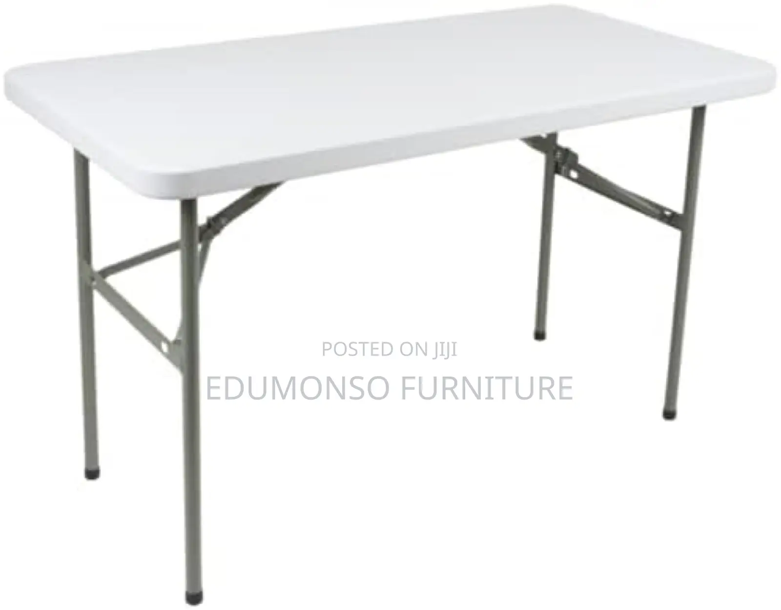 4 Feet Plastic Table With Foldable Metal Legs