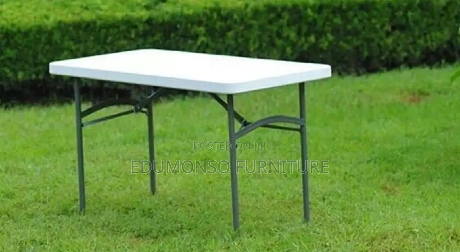 4 Feet Plastic Table With Foldable Metal Legs