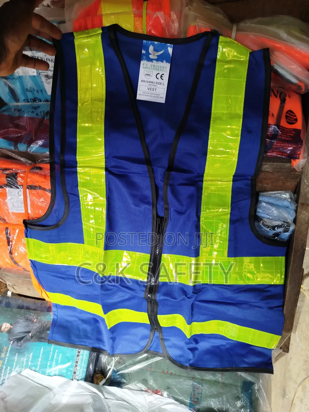 Reflective Jacket Blue With Lemon Tape