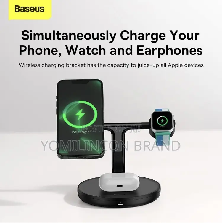 Baseus Swan 3-in-1 Wireless Charger Stand for iPhone Black